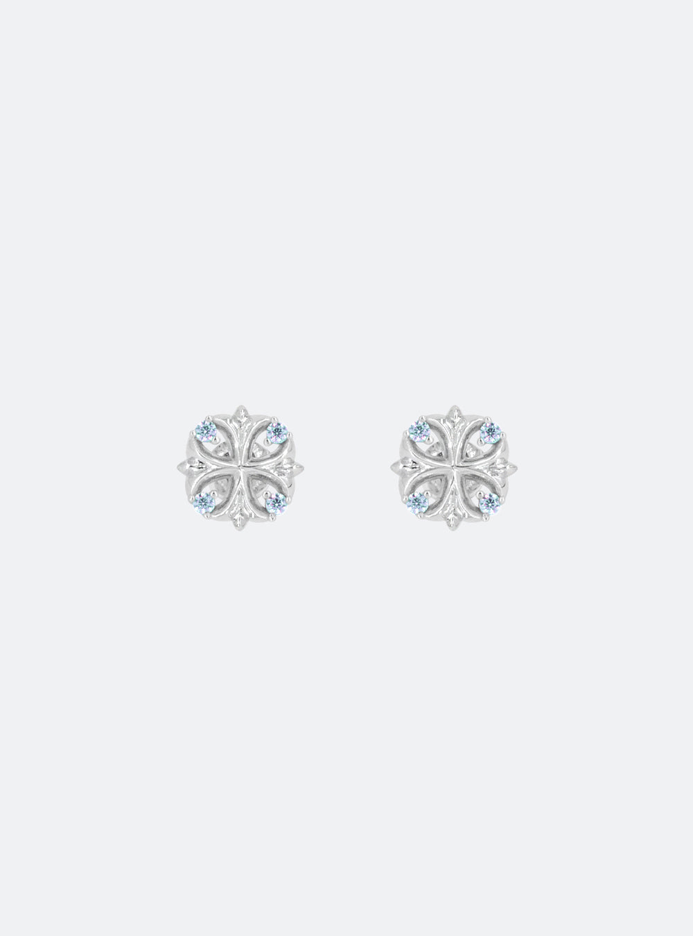 Maltese cross stud earrings (Sky-blue)