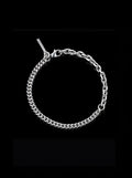 Curbchain w/ cable silver chain bracelet