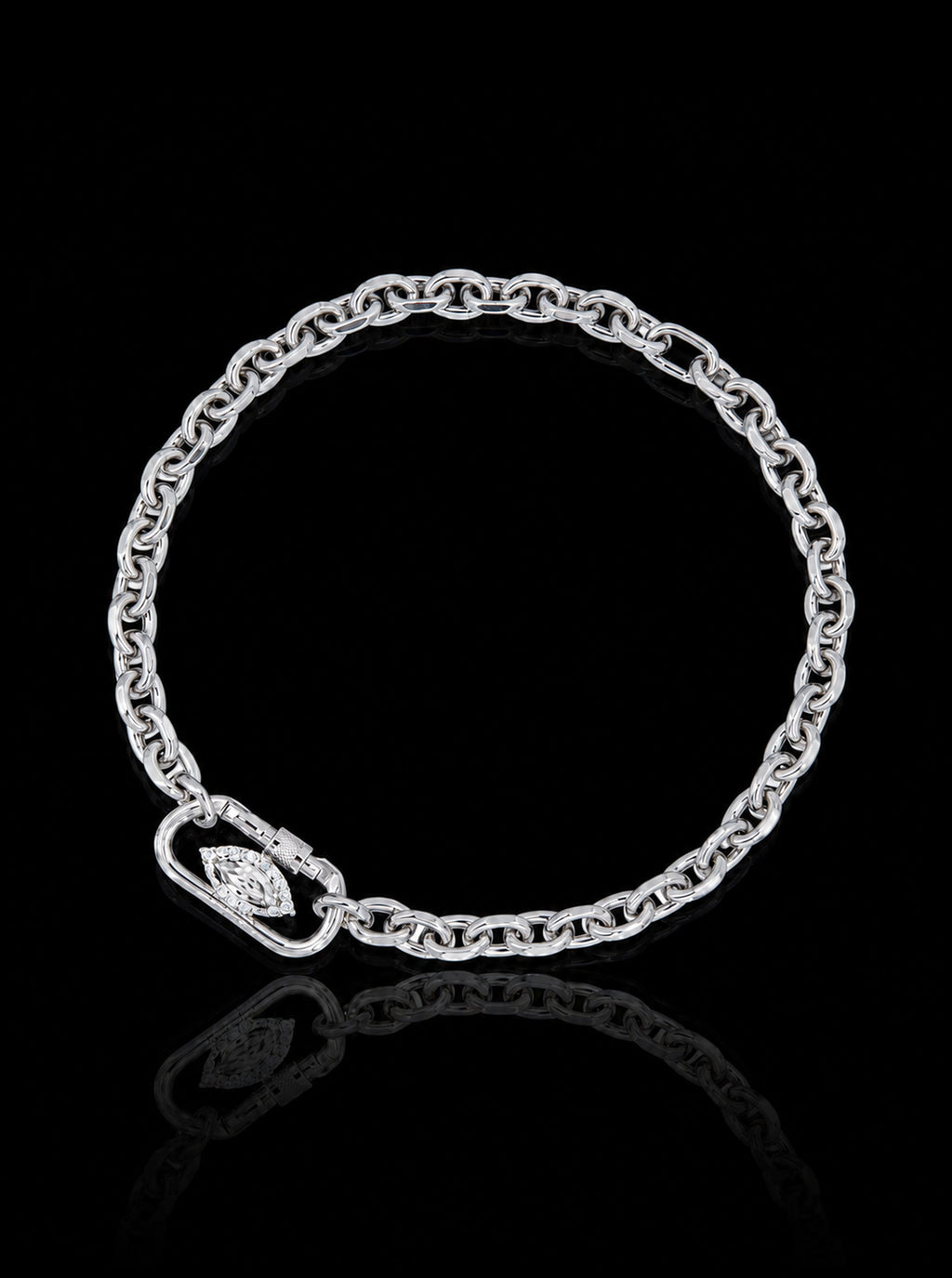 Carabiner cat-eye cocktail necklace