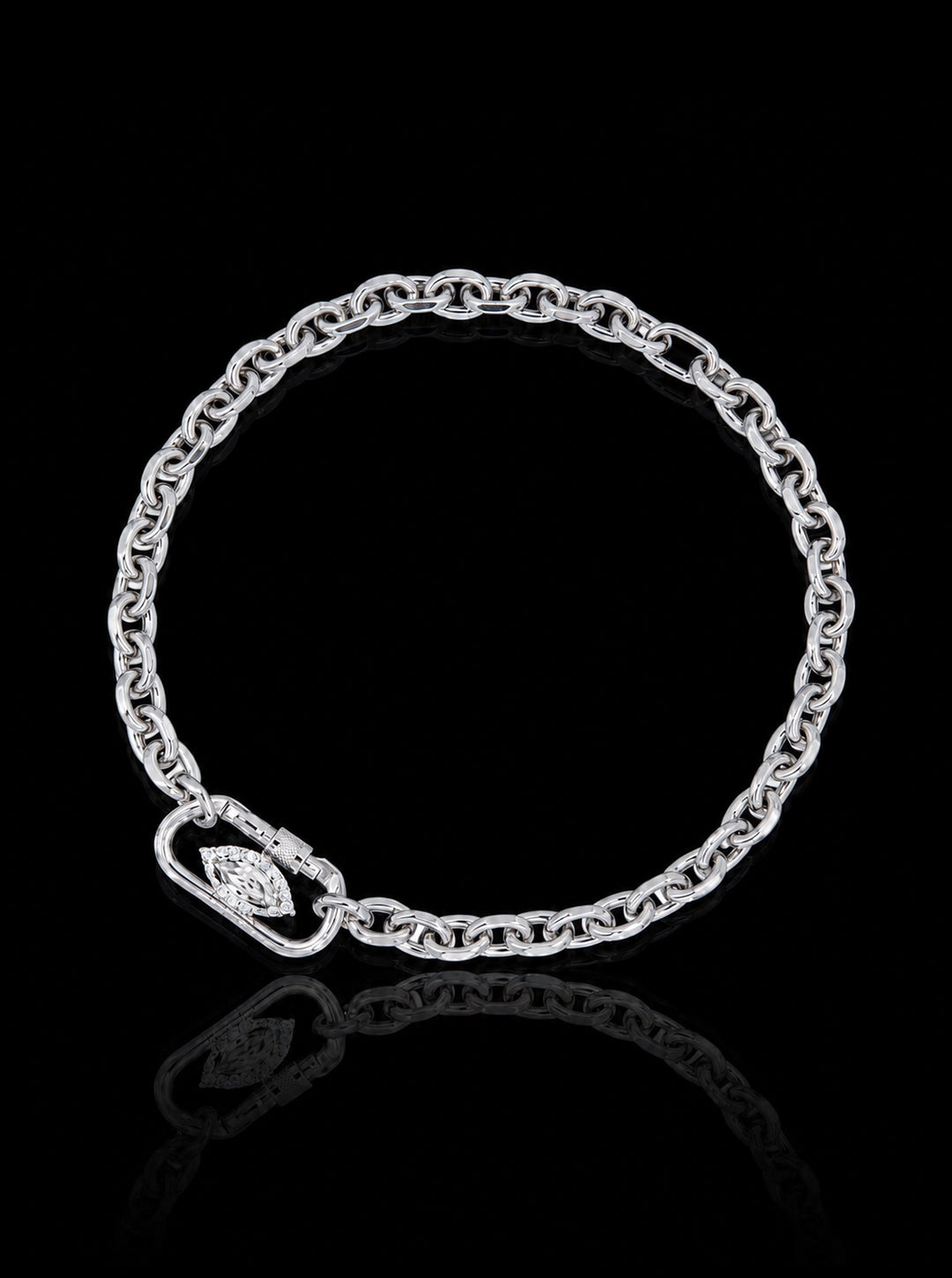 Carabiner cat-eye cocktail necklace
