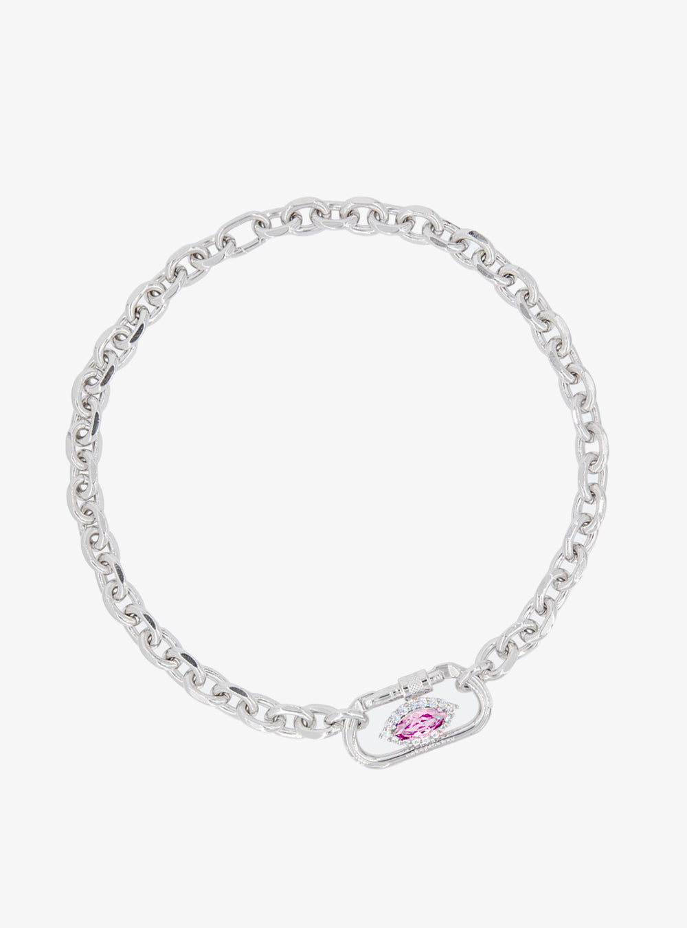 Carabiner cat-eye cocktail necklace
