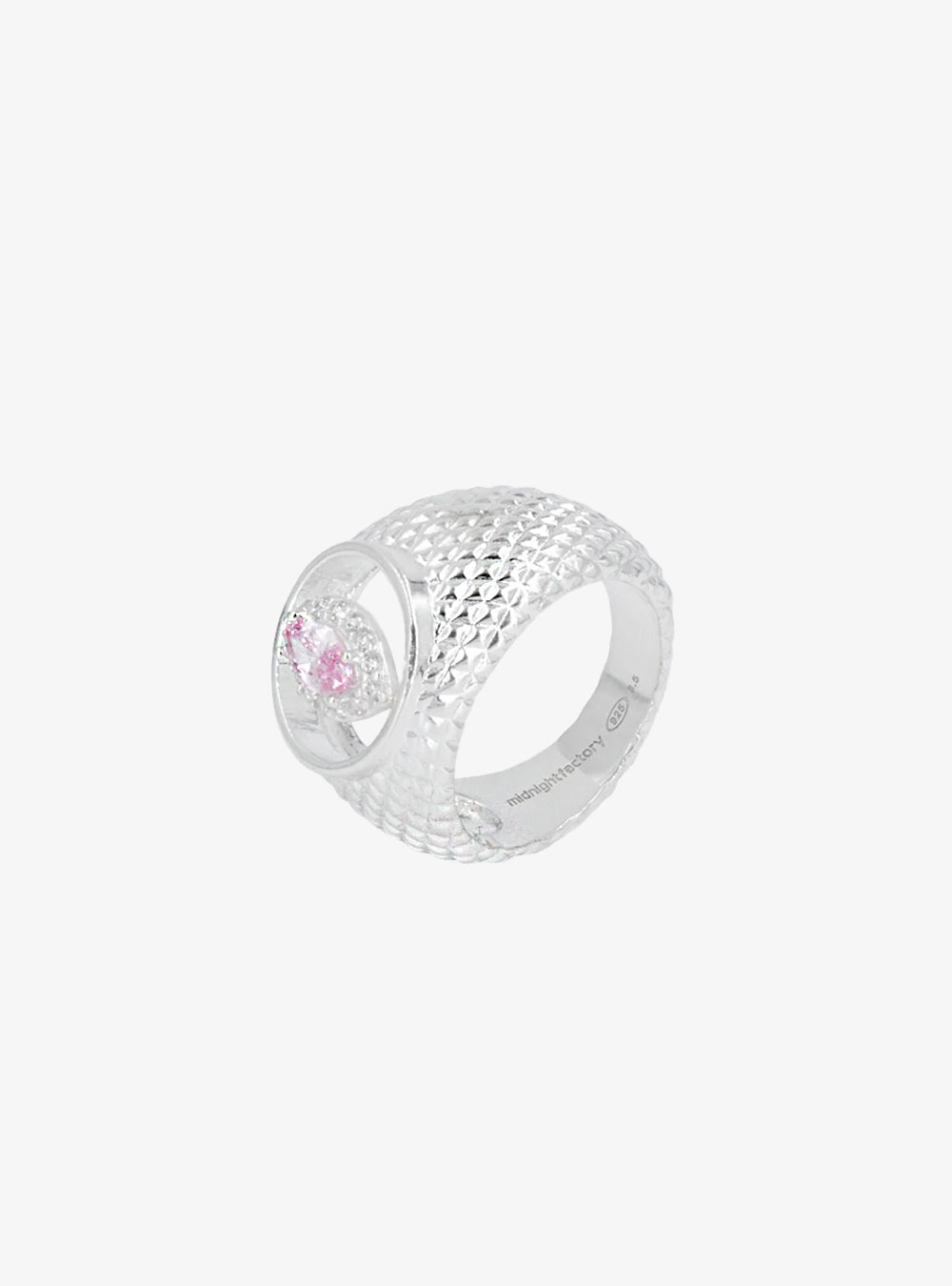 Cateye cut-out cocktail signet ring
