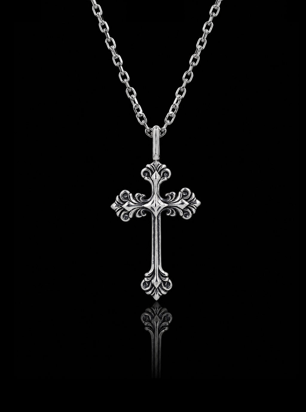 Clair-cross oxidised pendant necklace