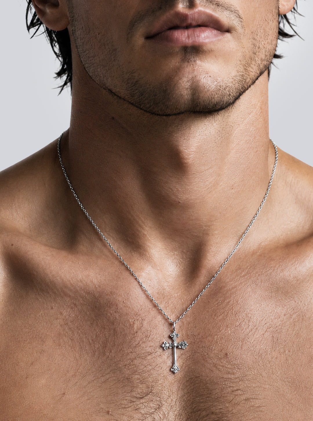 Clair-cross oxidised pendant necklace