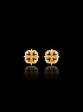 Clover-cross quadruplets 18K gold earrings, Diamonds [Made-to-order]