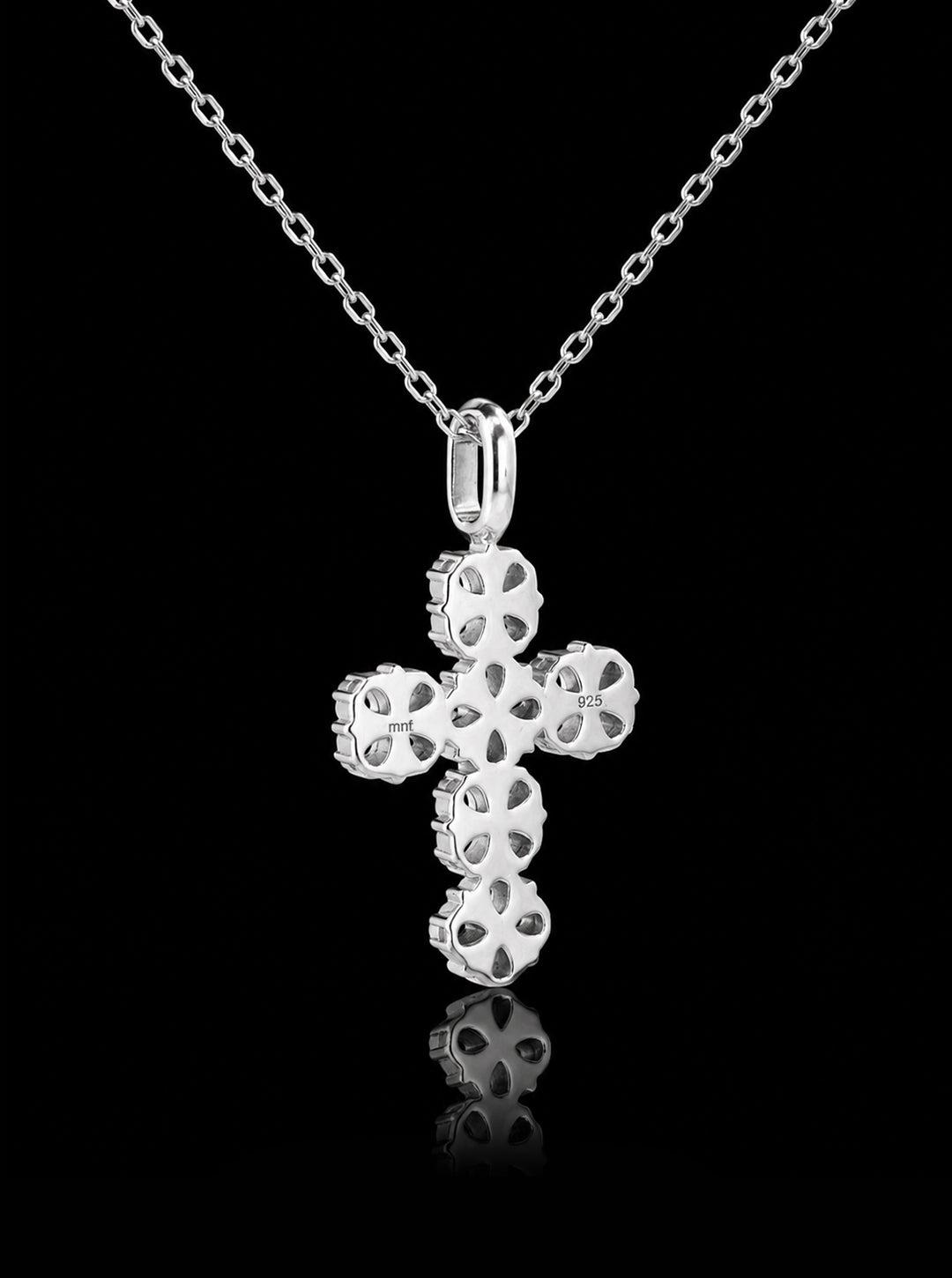 Maltese-cross quadruplets cross pendant necklace