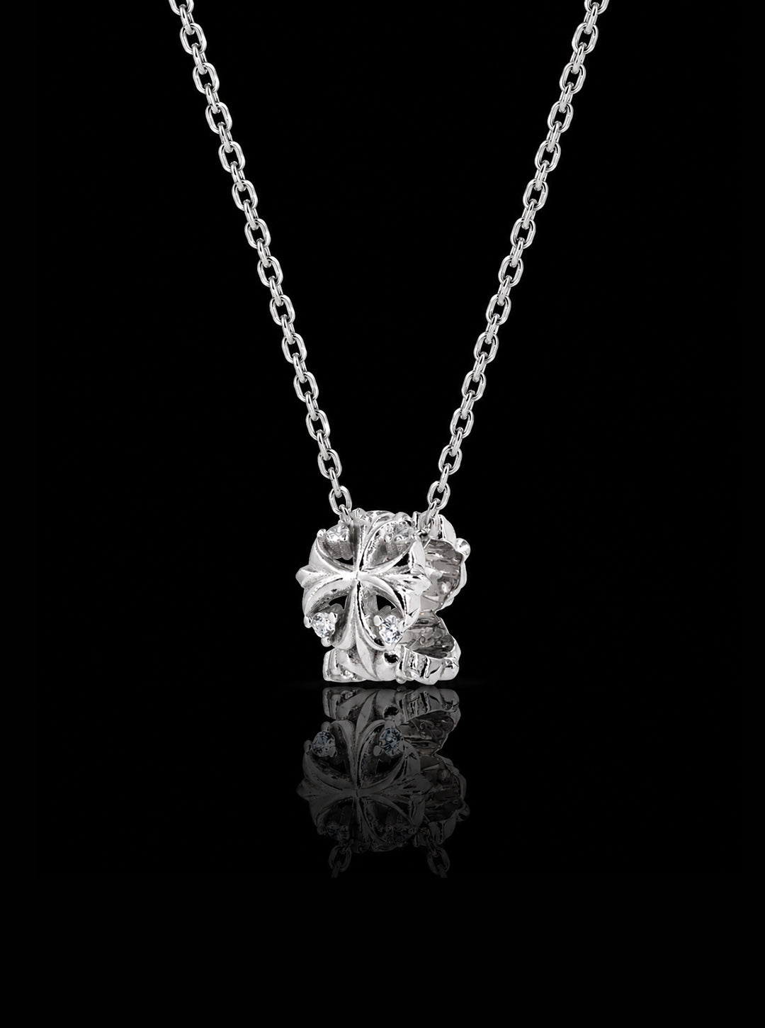 Maltese-cross quadruplets pendant necklace