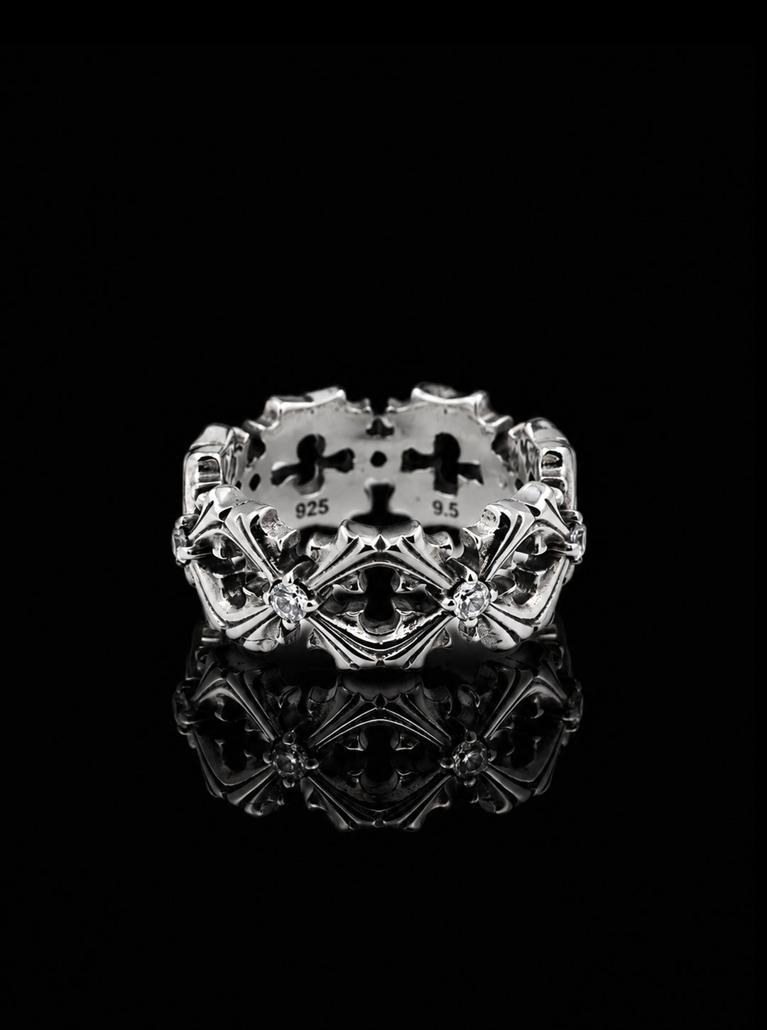 CRUCIS clover cross oxidised ring [Pre-order]