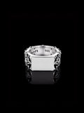 Clover cross quadruplets signet ring (Oxidised)