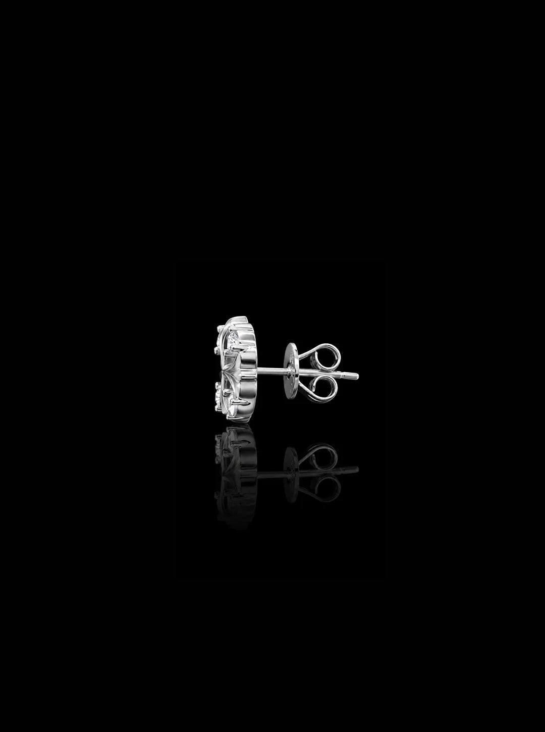 Clover cross stud single earring
