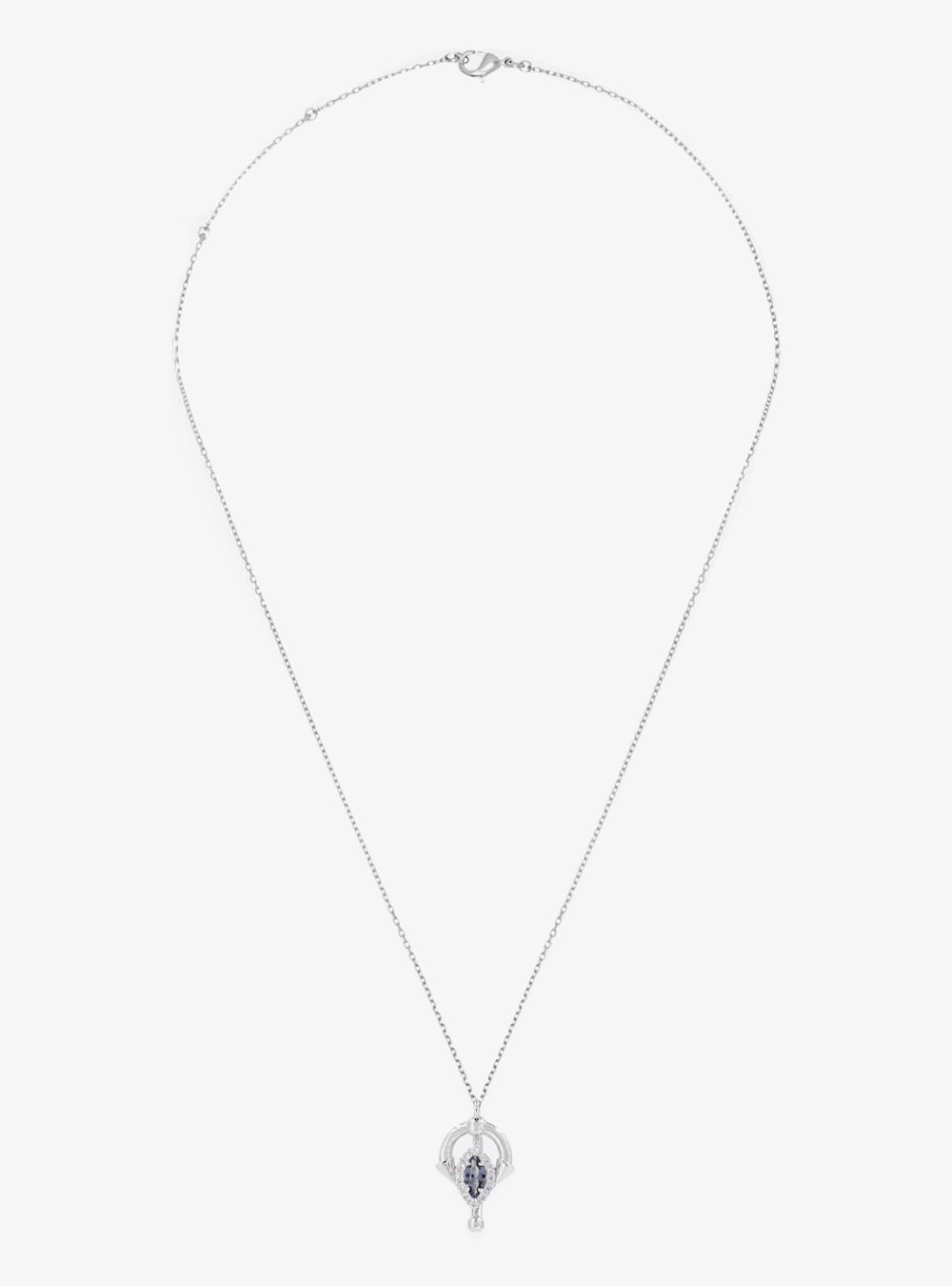 Cocktail barbell sapphire pendant necklace