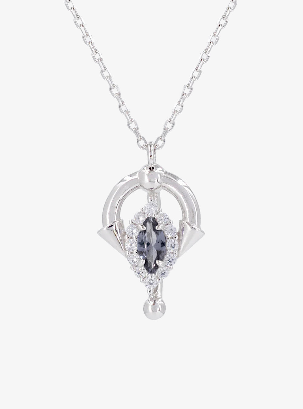 Cocktail barbell sapphire pendant necklace