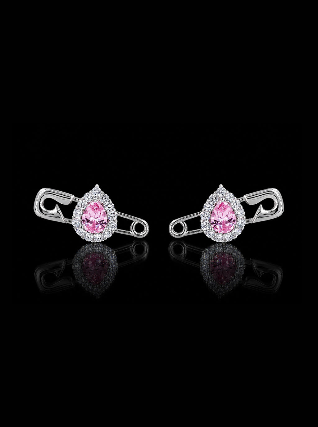 Cocktail safety-pin earrings