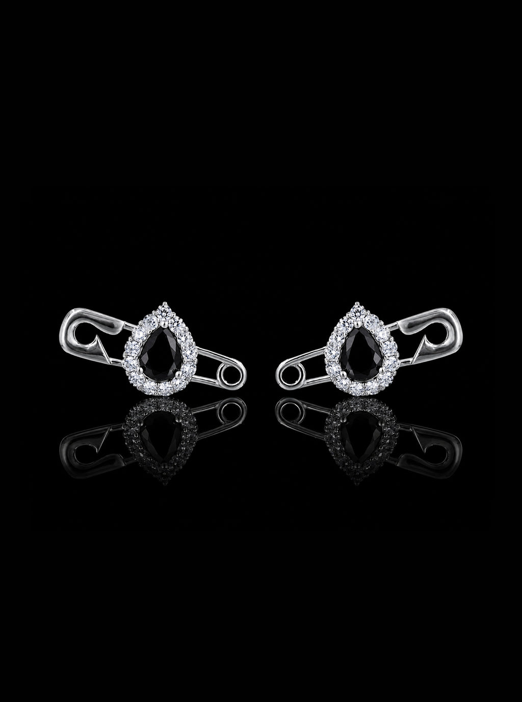 Cocktail safety-pin earrings