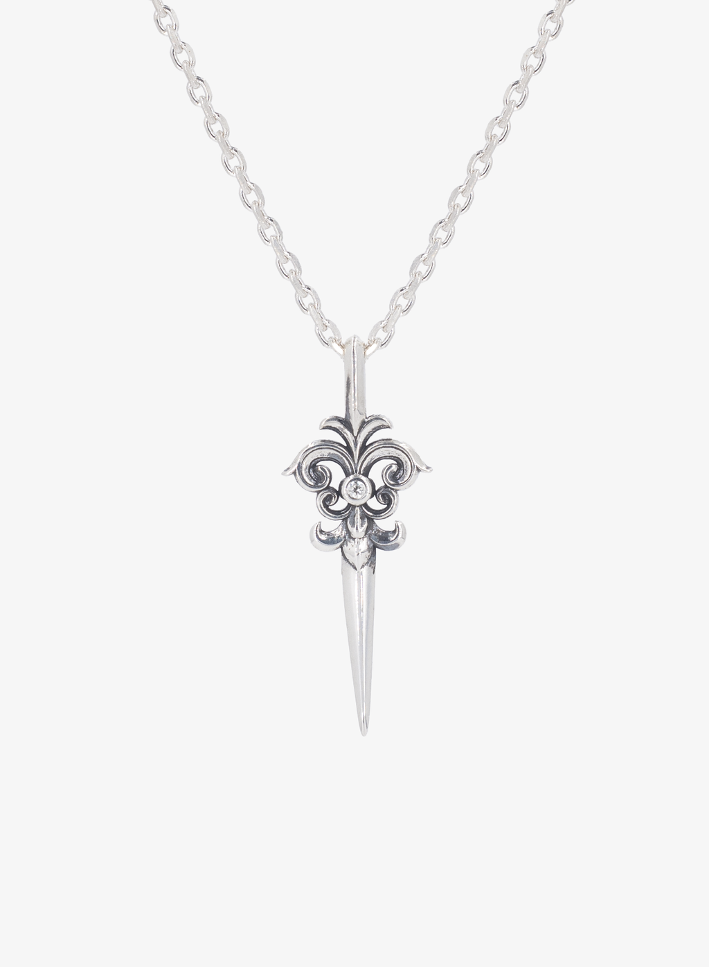 Sword oxidised pendant necklace