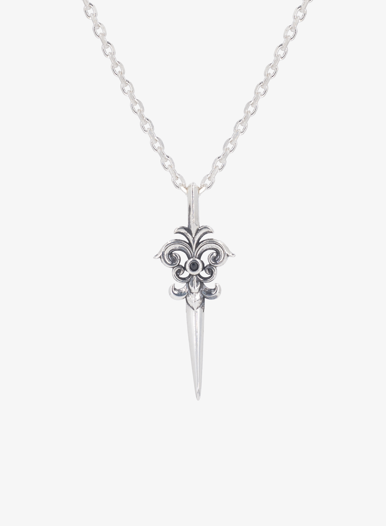 Sword oxidised pendant necklace