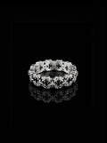 CRUCIS clover cross oxidised classic ring