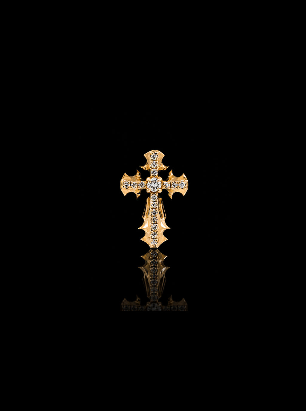 CRUCIS cross 18K gold single earring [Made-to-order]