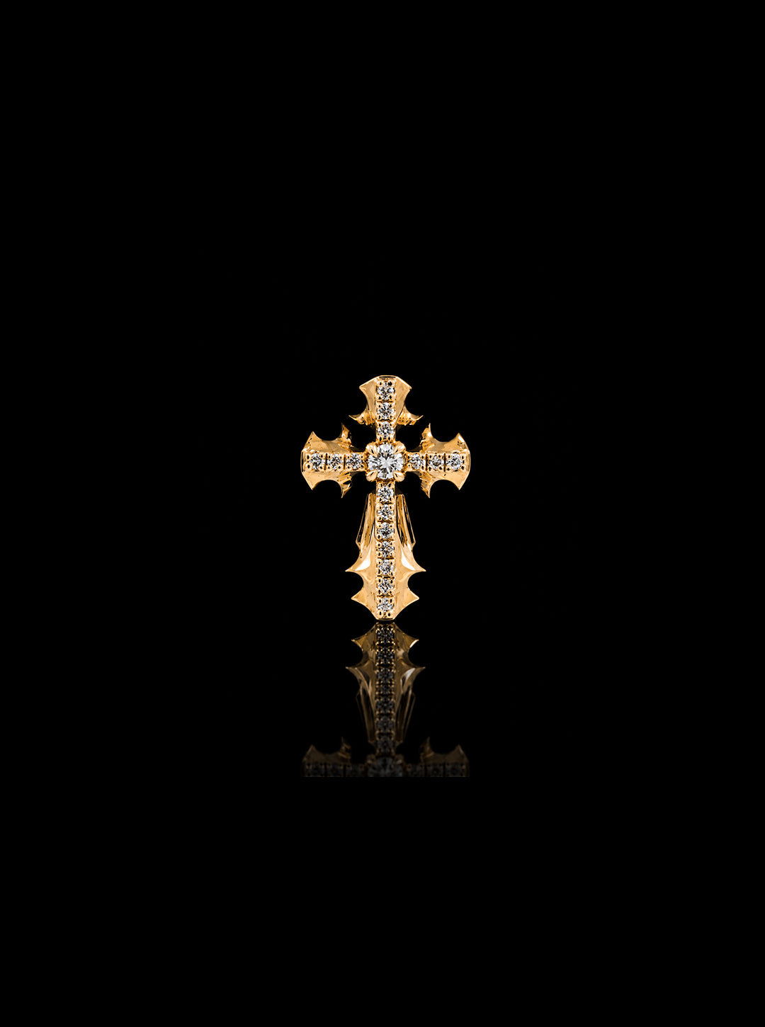 CRUCIS cross 18K gold single earring [Made-to-order]