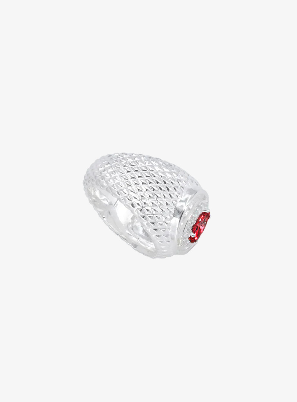 Cat-eye cutout Padparadscha cocktail signet ring