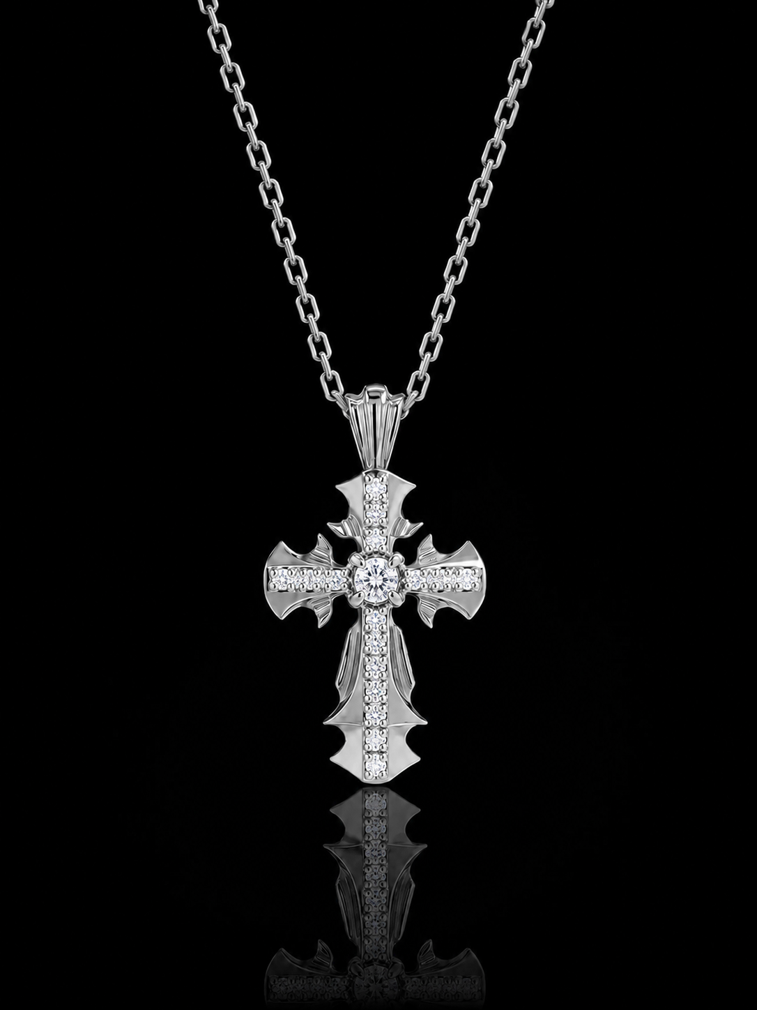 Crucis core 18K gold pendant necklace, Diamond【Made-to-order】