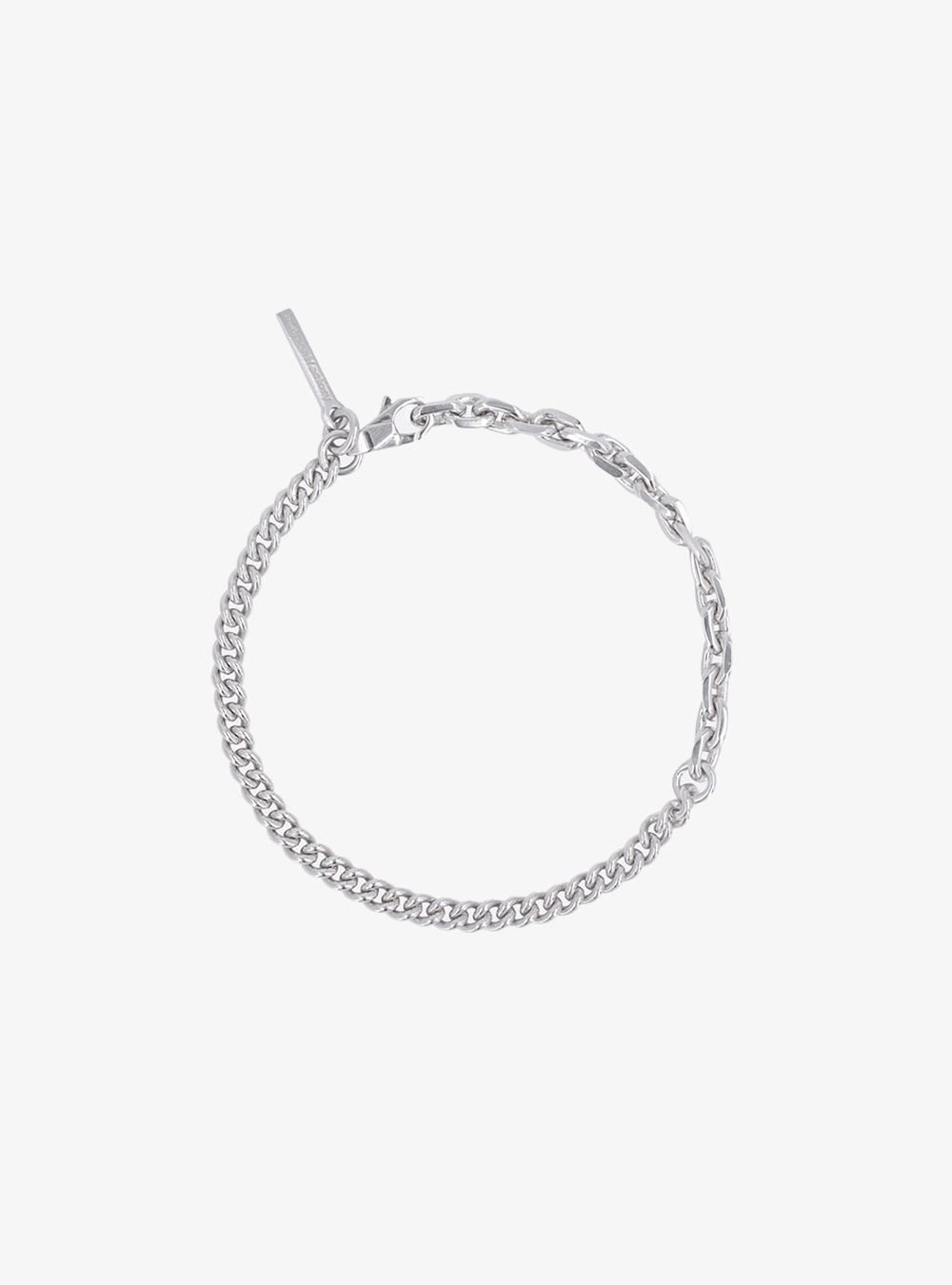 Curbchain w/ cable silver chain bracelet