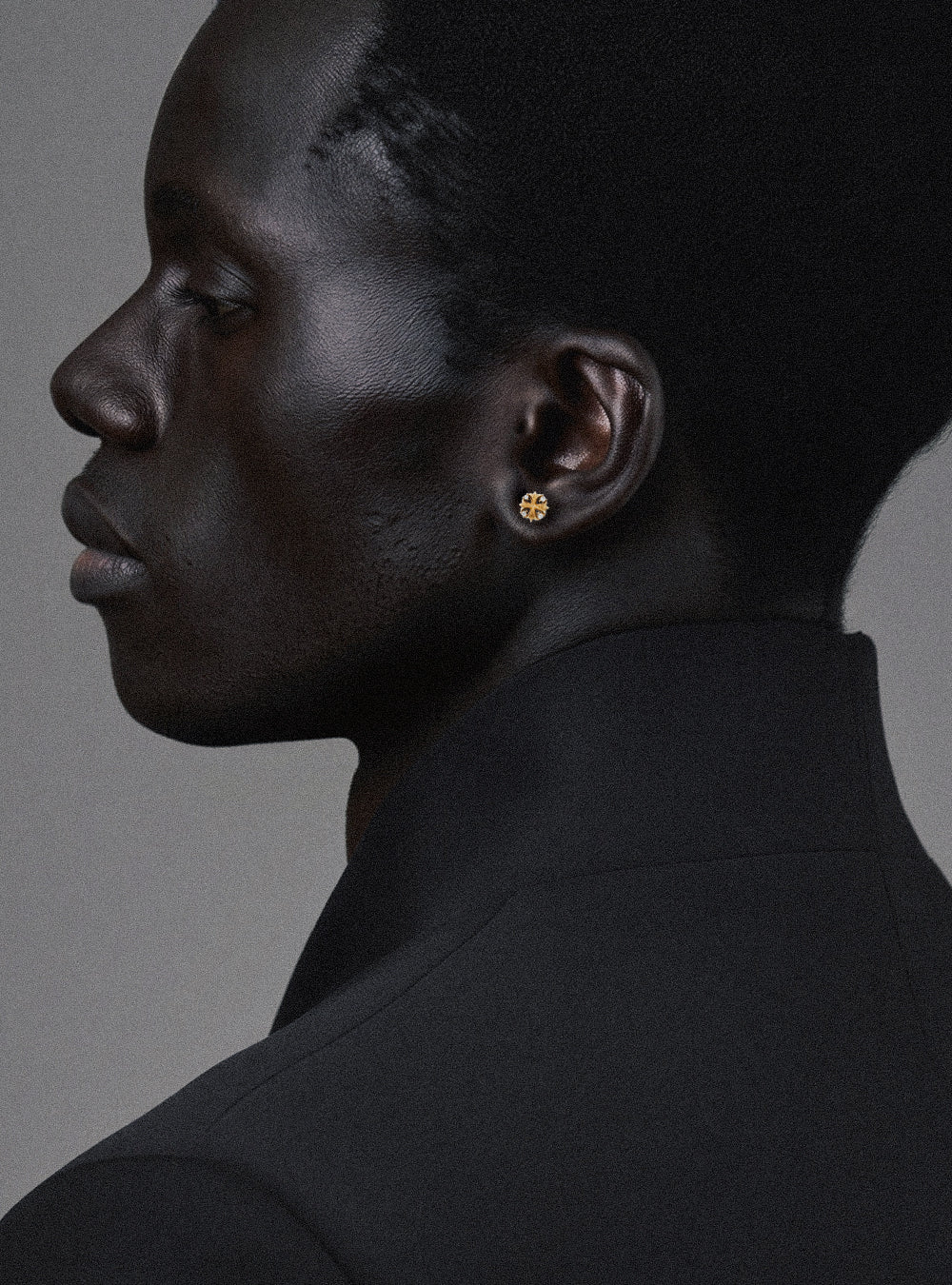 Maltese-cross quadruplets 18K gold earrings, Diamonds [Made-to-order]