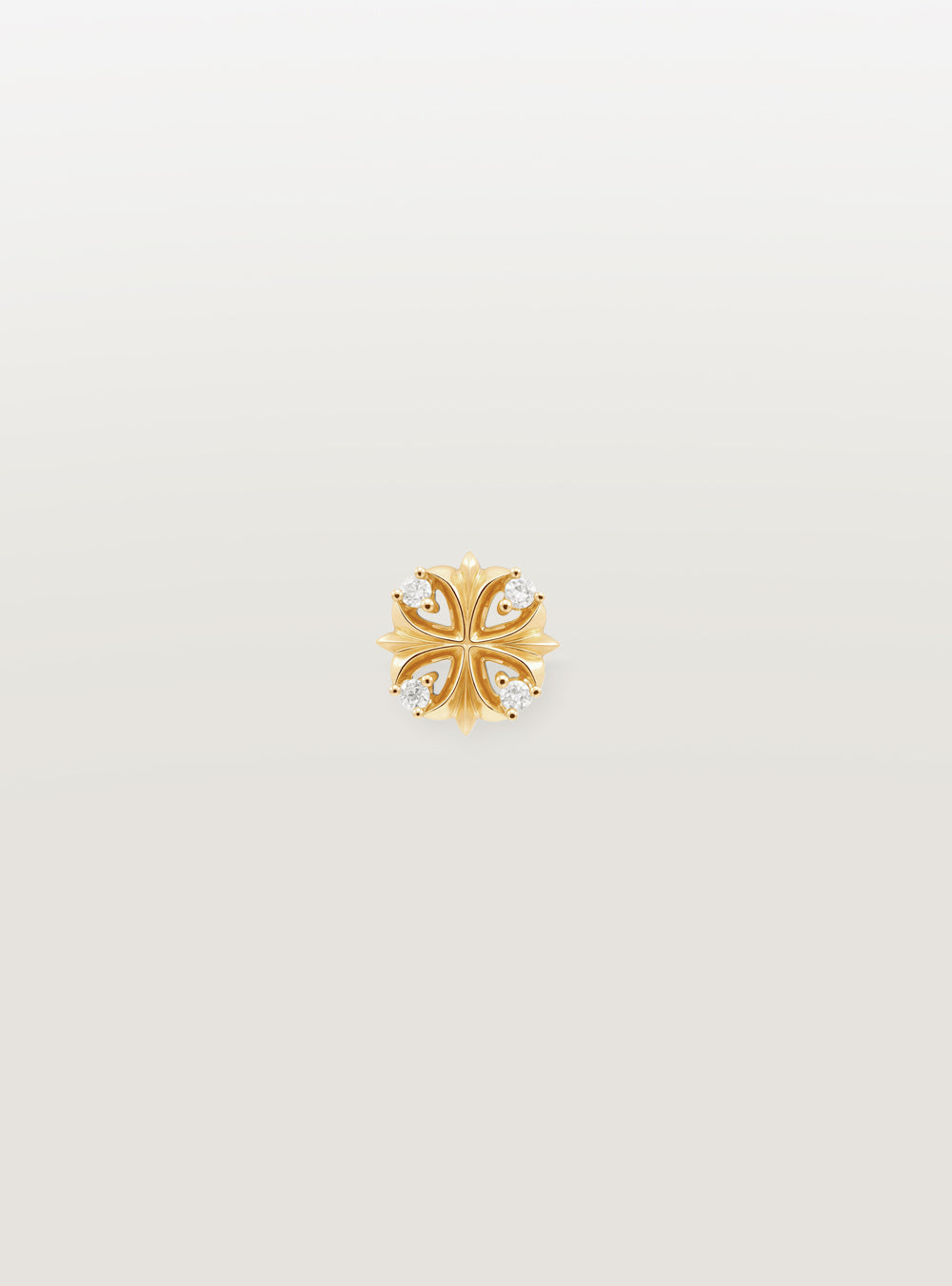Maltese-cross quadruplets 18K gold single earring, Diamonds [Made-to-order]
