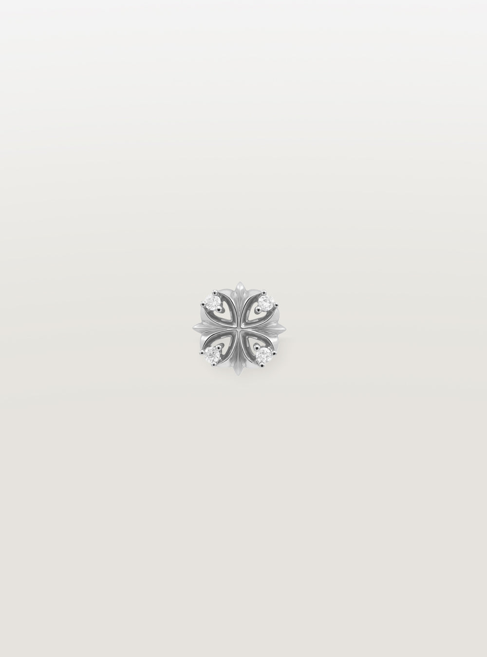 Maltese-cross quadruplets 18K gold single earring, Diamonds [Made-to-order]