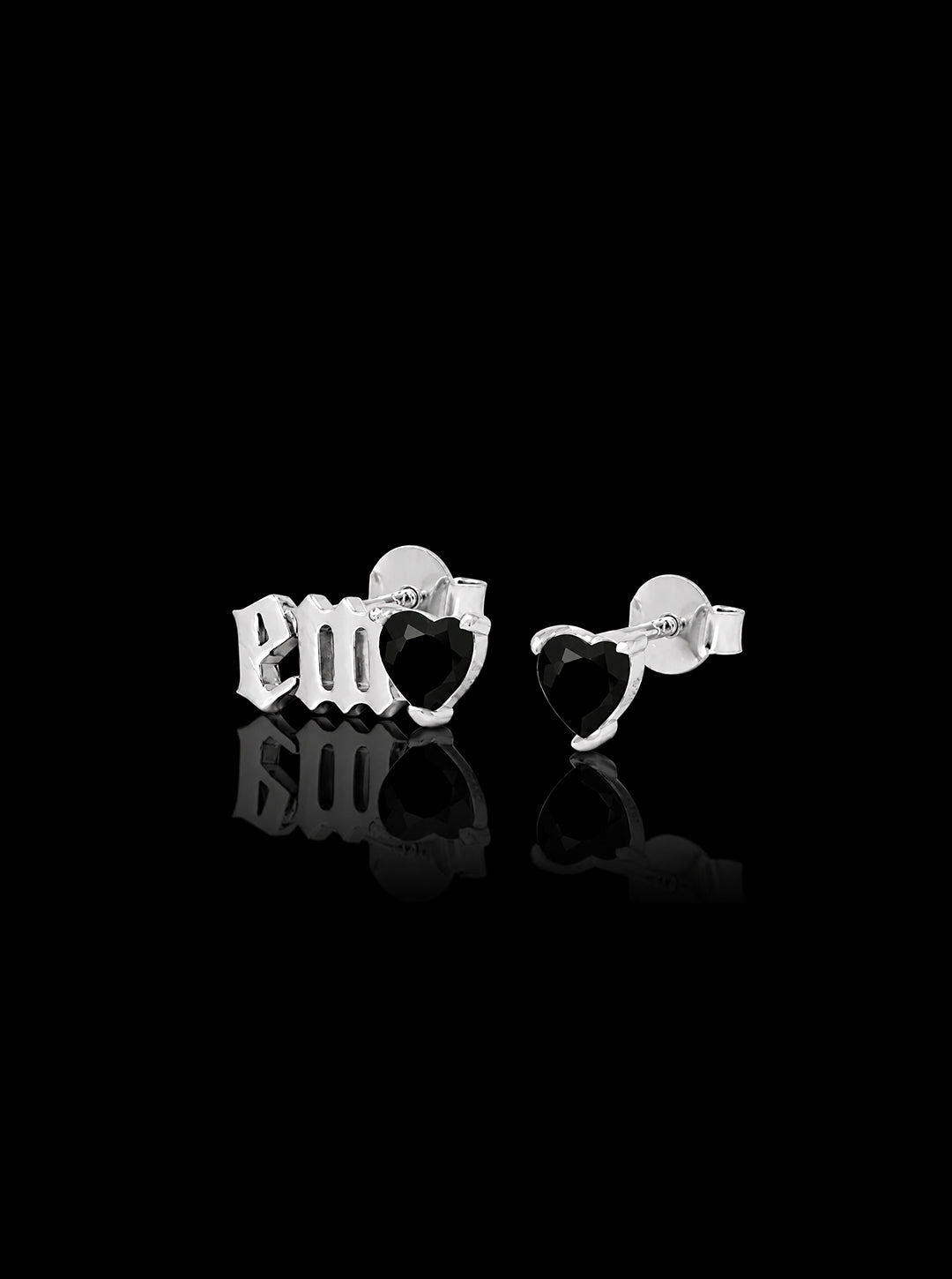"EMO" heart earrings