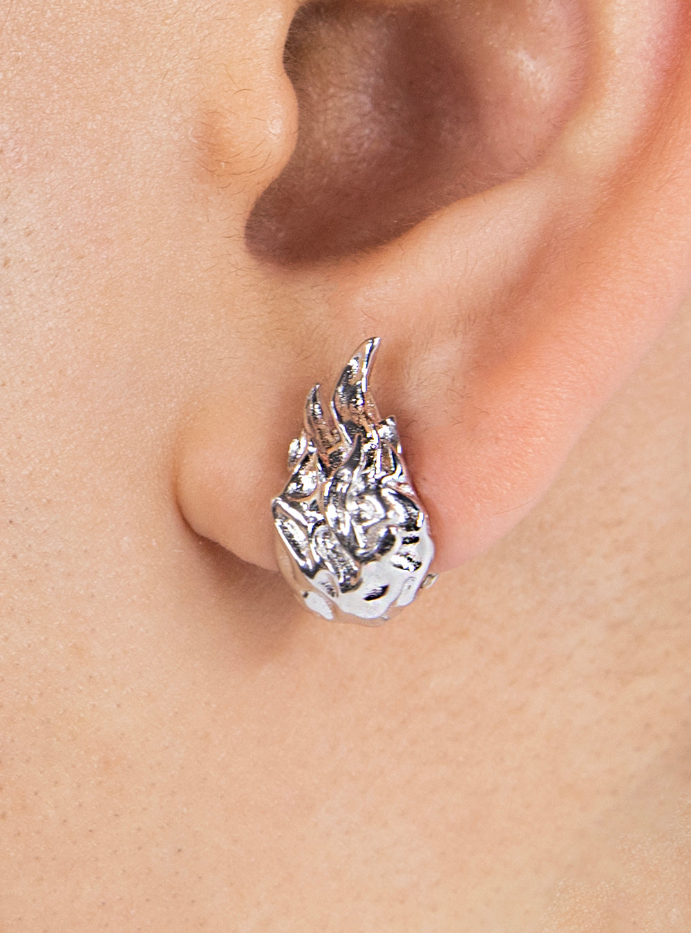 Flame huggie earrings