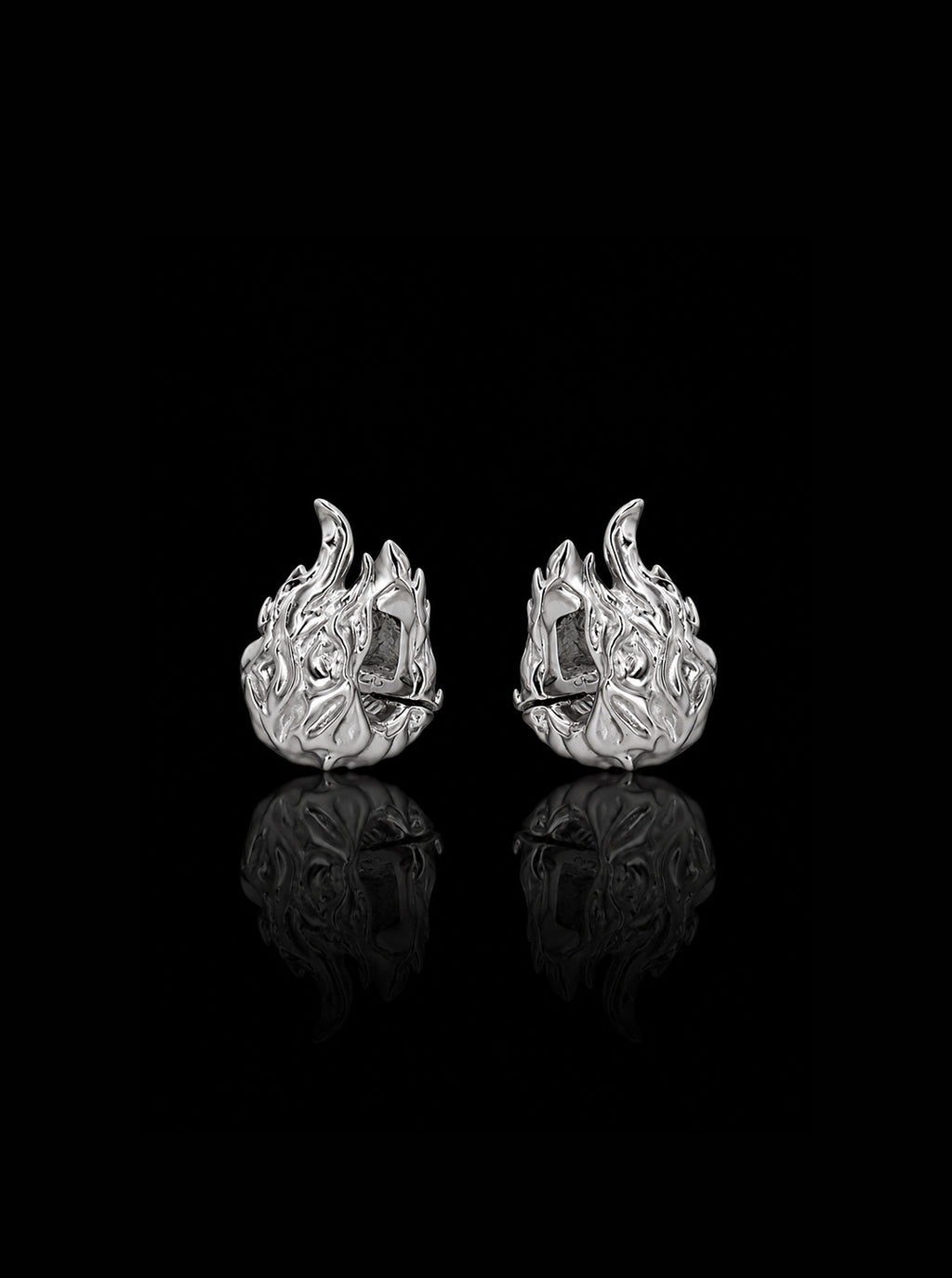 Flame huggie earrings