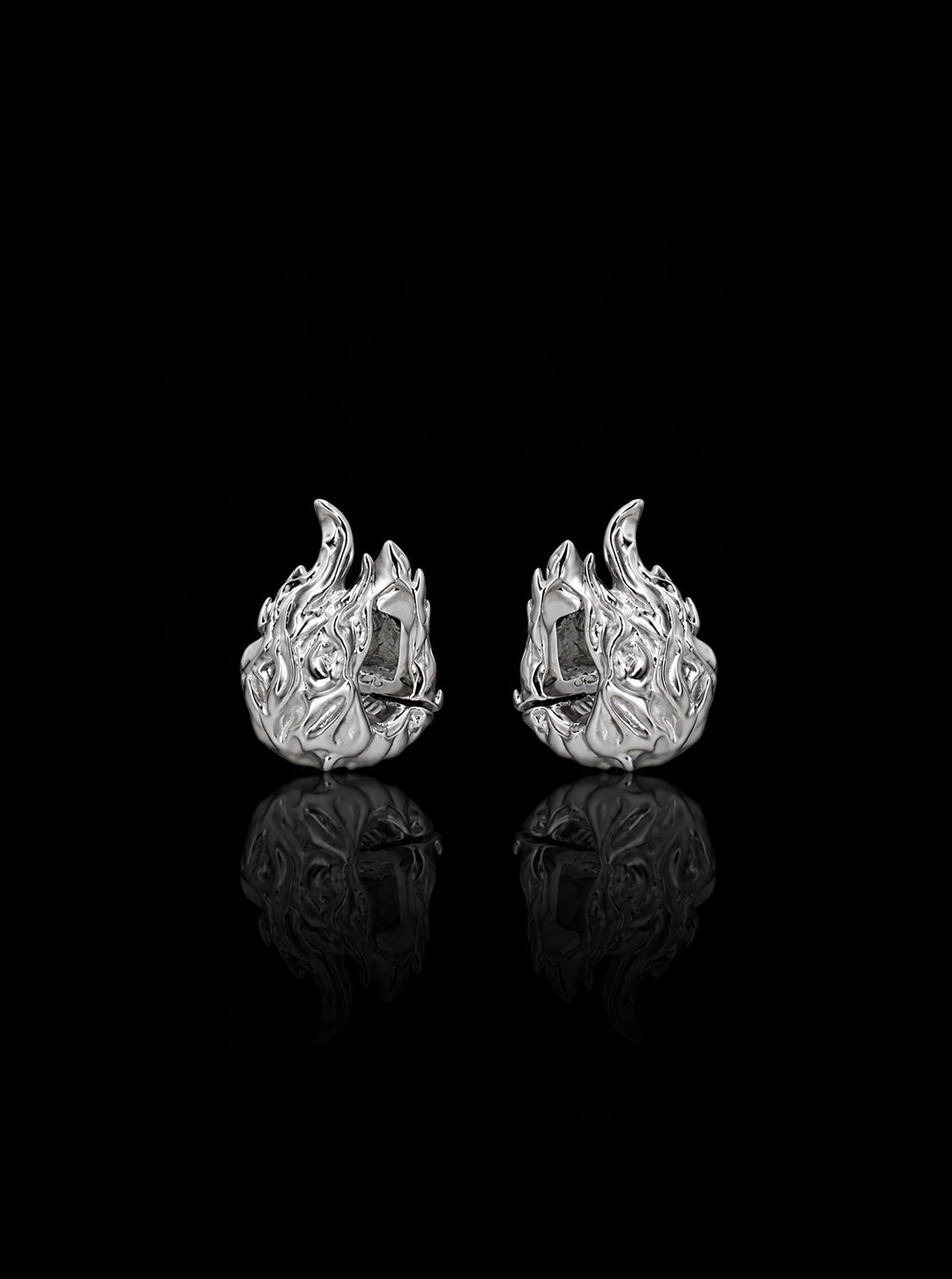 Flame huggie earrings