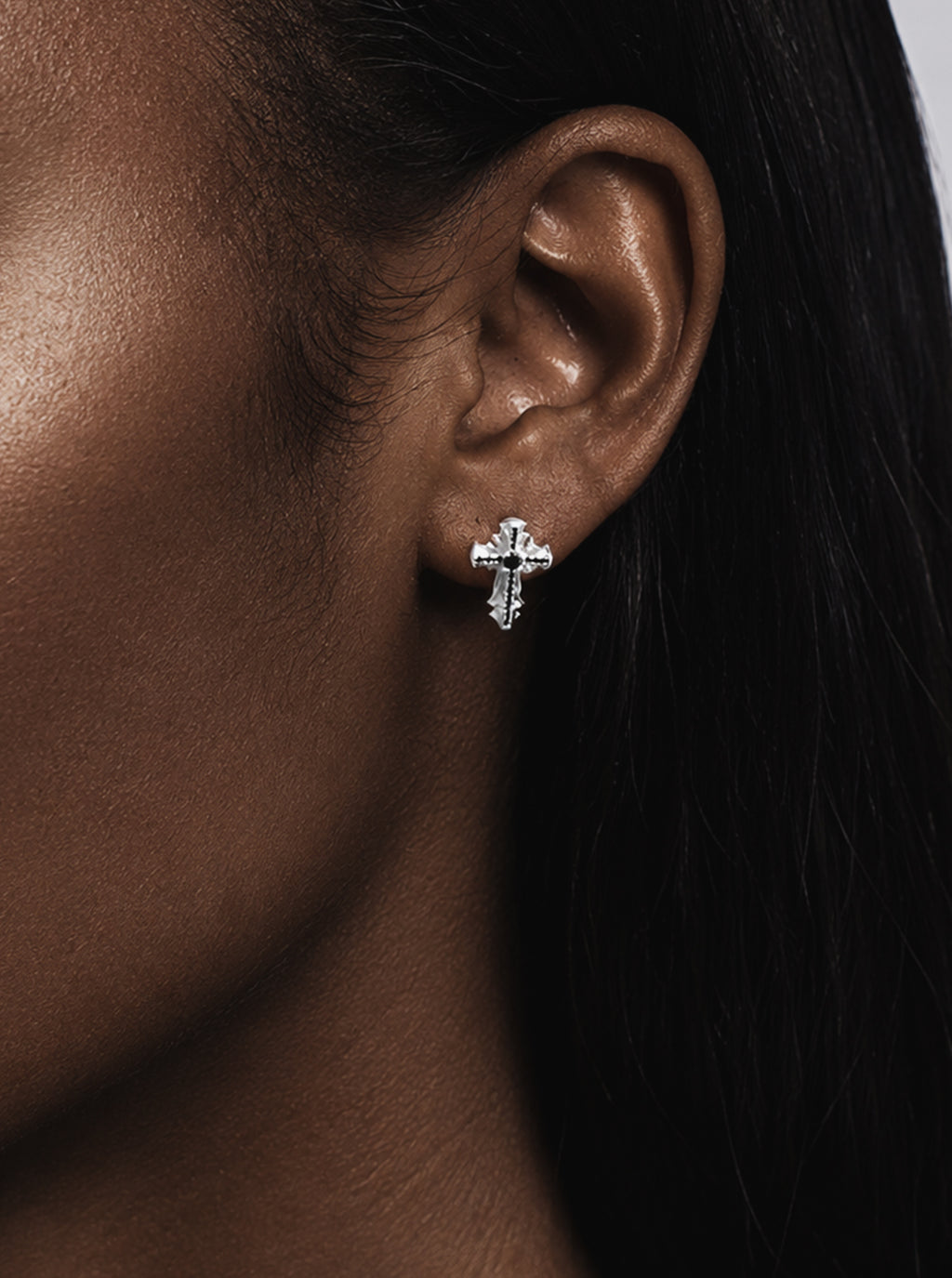 CRUCIS cross 18K gold single earring [Made-to-order]