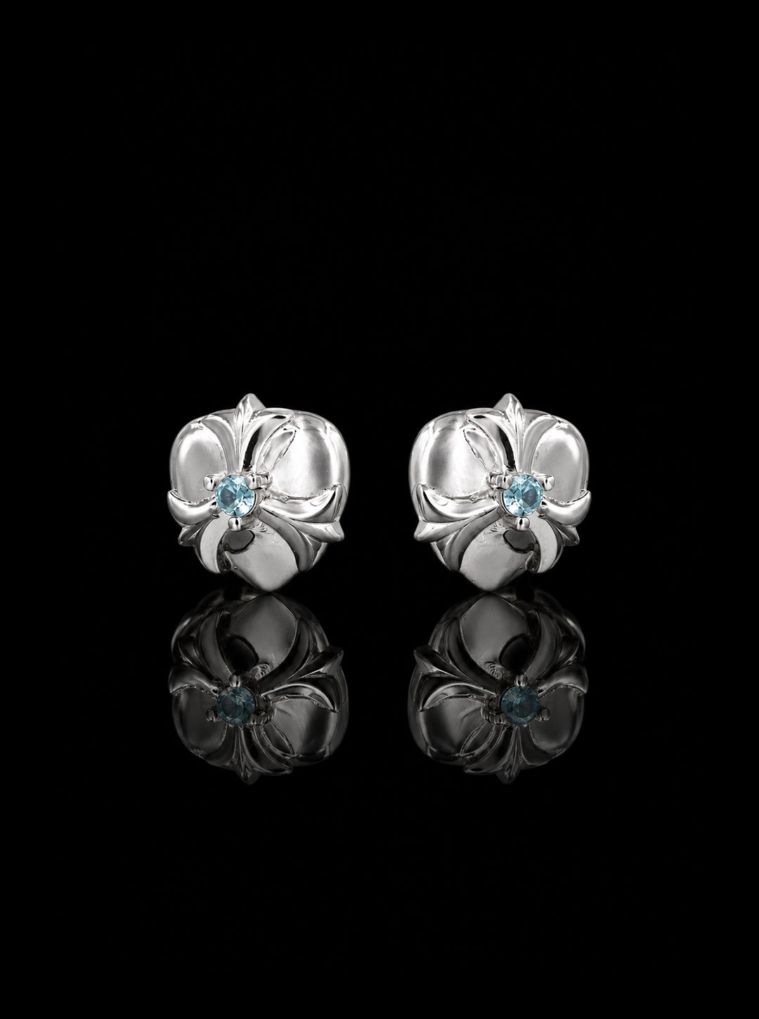 Petals on heart earrings