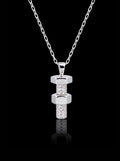 Hexbolt w/ cubic zirconia pendant necklace