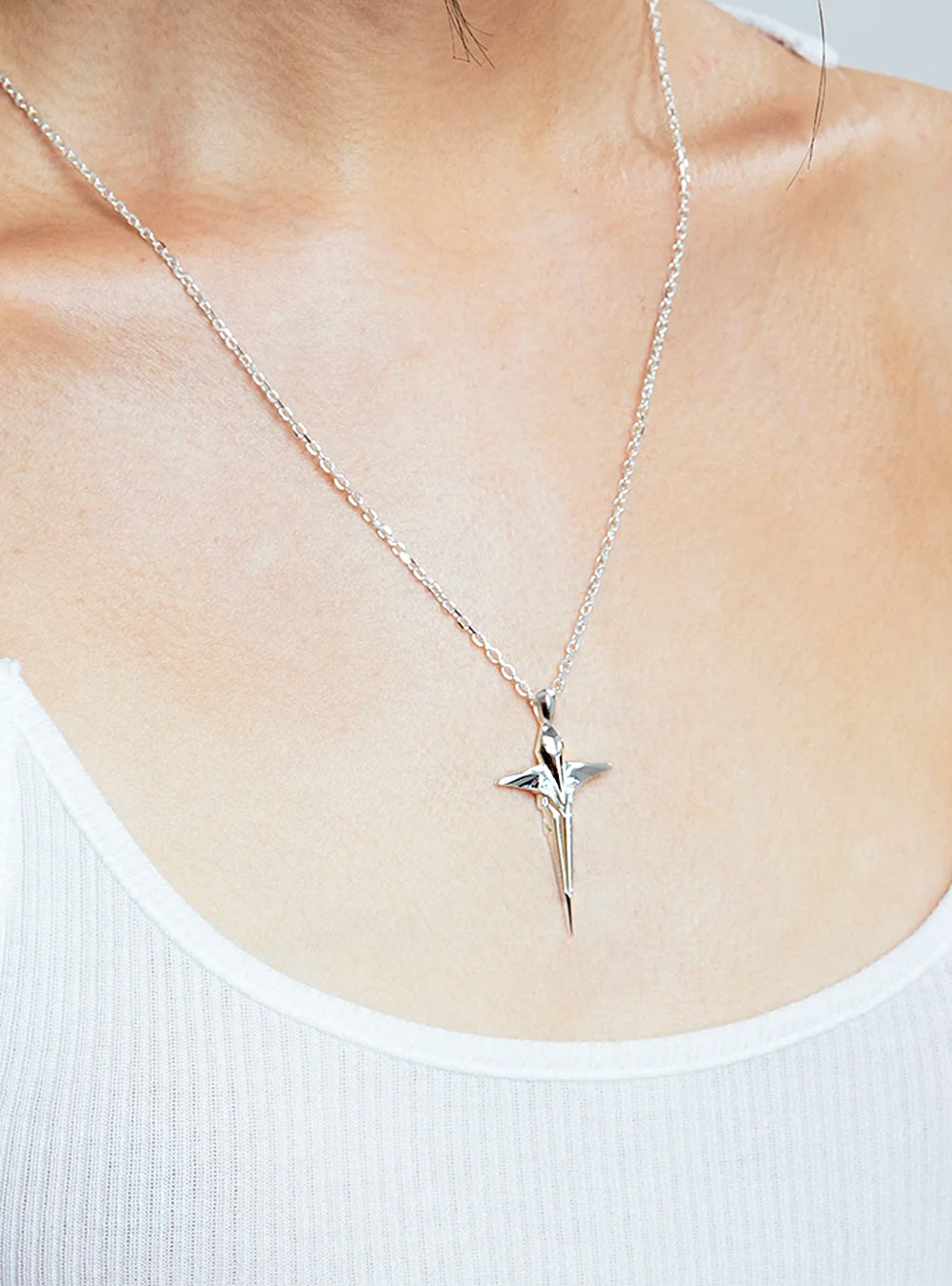 Mechanic cross pendant necklace