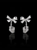 Ribbon w/ skeleton finger earrings