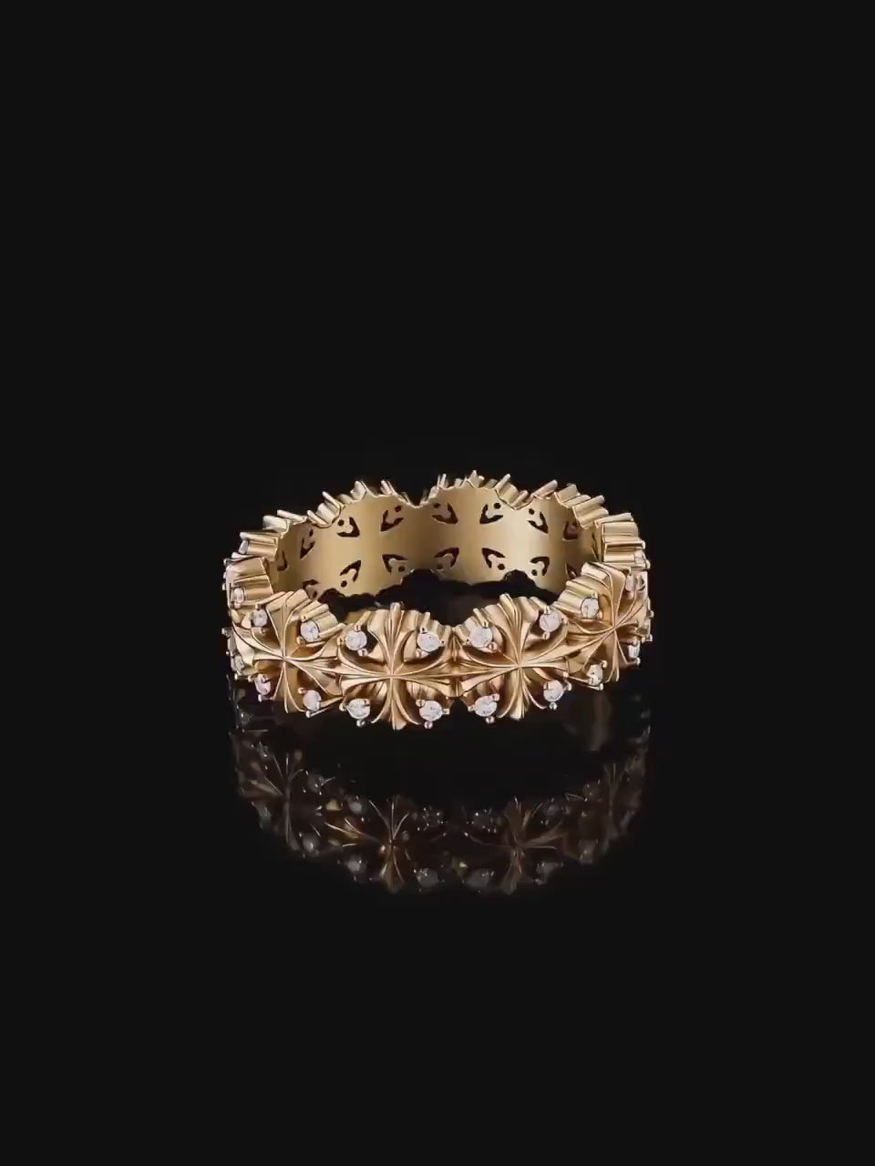 Maltese-cross quadruplets 18K gold ring, Diamonds [Made-to-order]