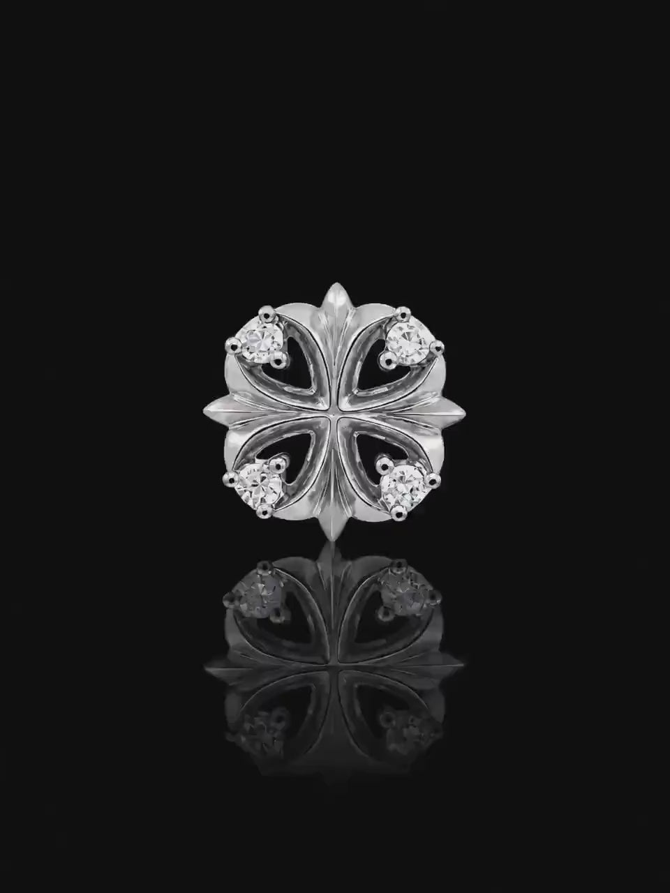 Maltese cross stud oxidised earrings