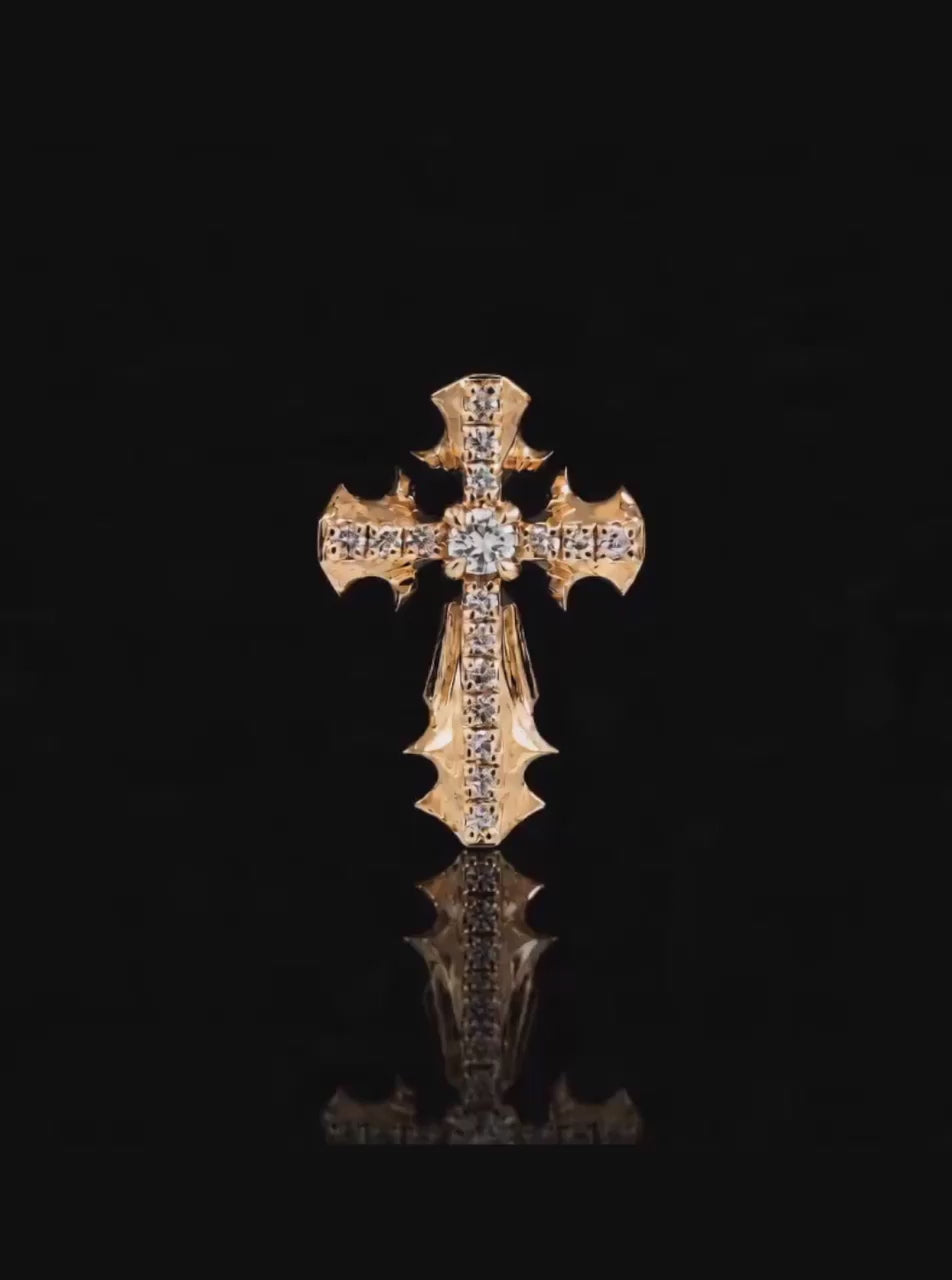 CRUCIS 十字18K金單隻耳環【訂製】