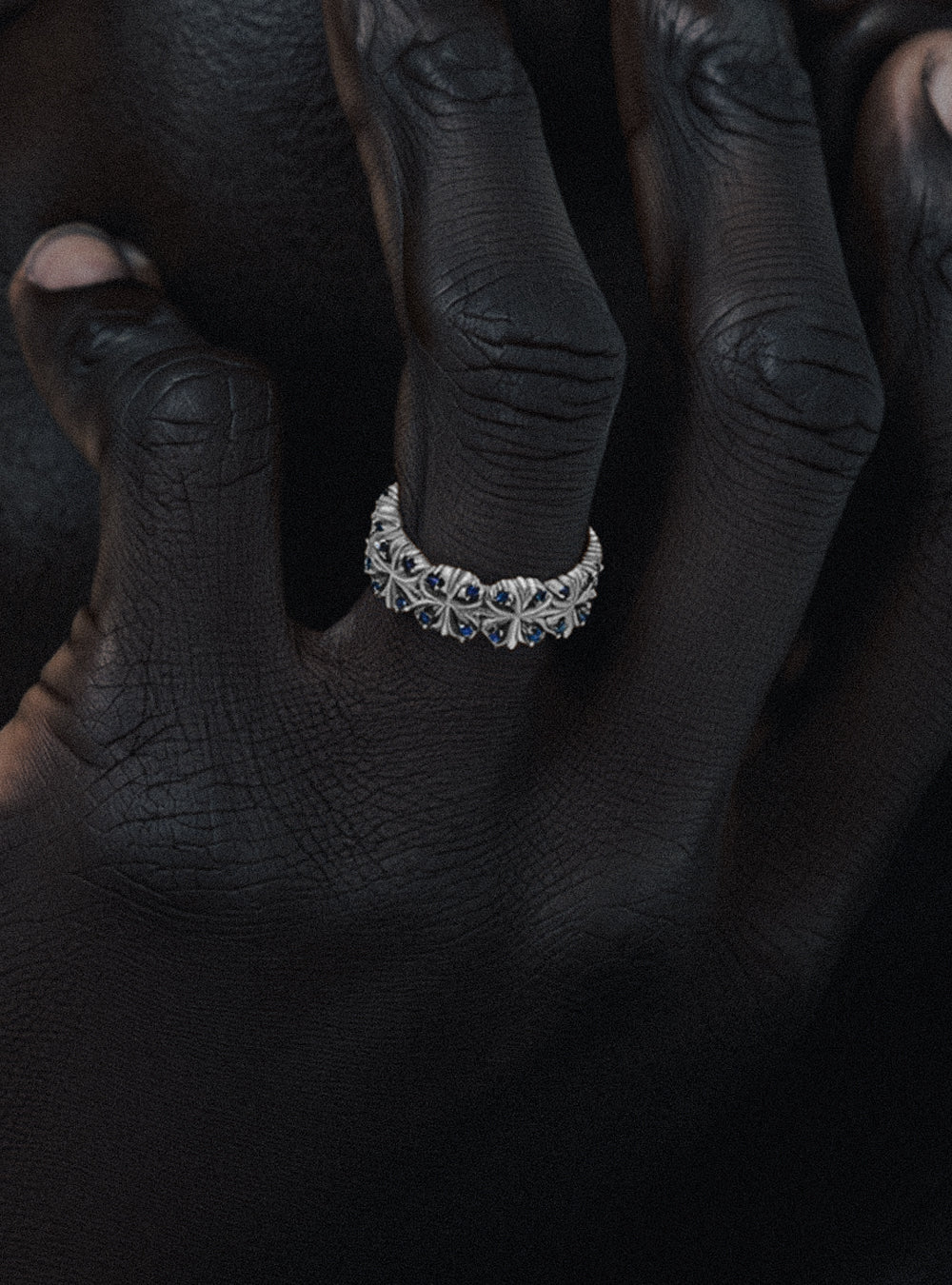 Maltese-cross quadruplets 18K gold ring, Sapphire [Made-to-order]