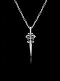 Sword oxidised pendant necklace