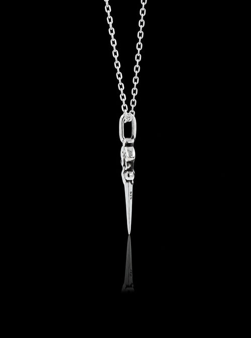 Sword oxidised pendant necklace
