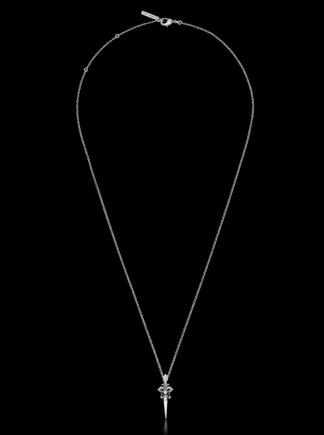 Sword oxidised pendant necklace
