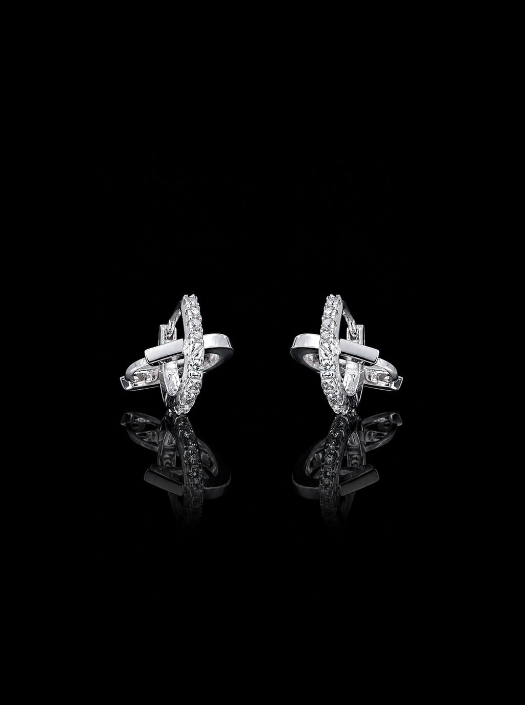 Dual-hoops tangled two-way earrings