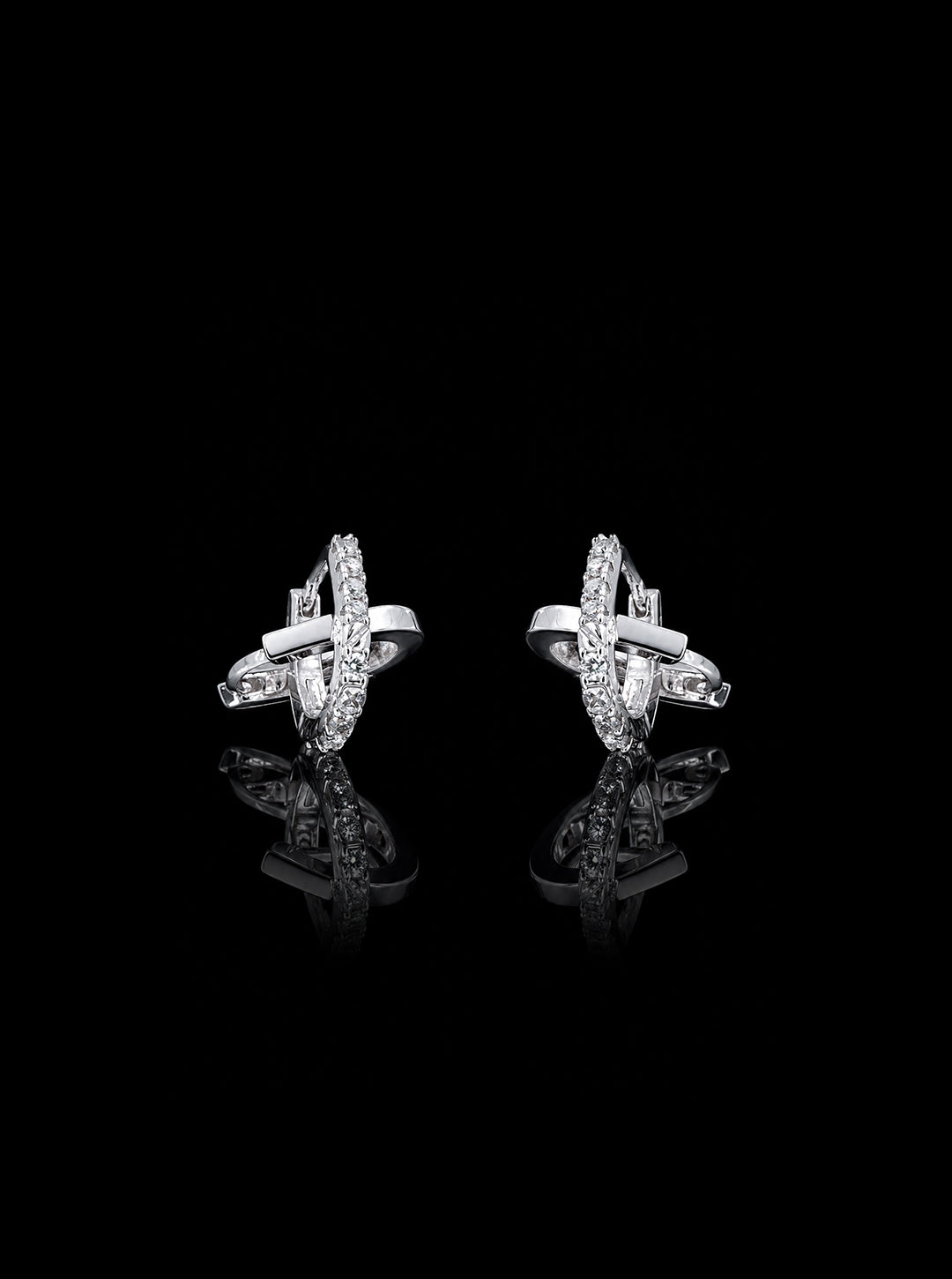 Dual-hoops tangled two-way earrings