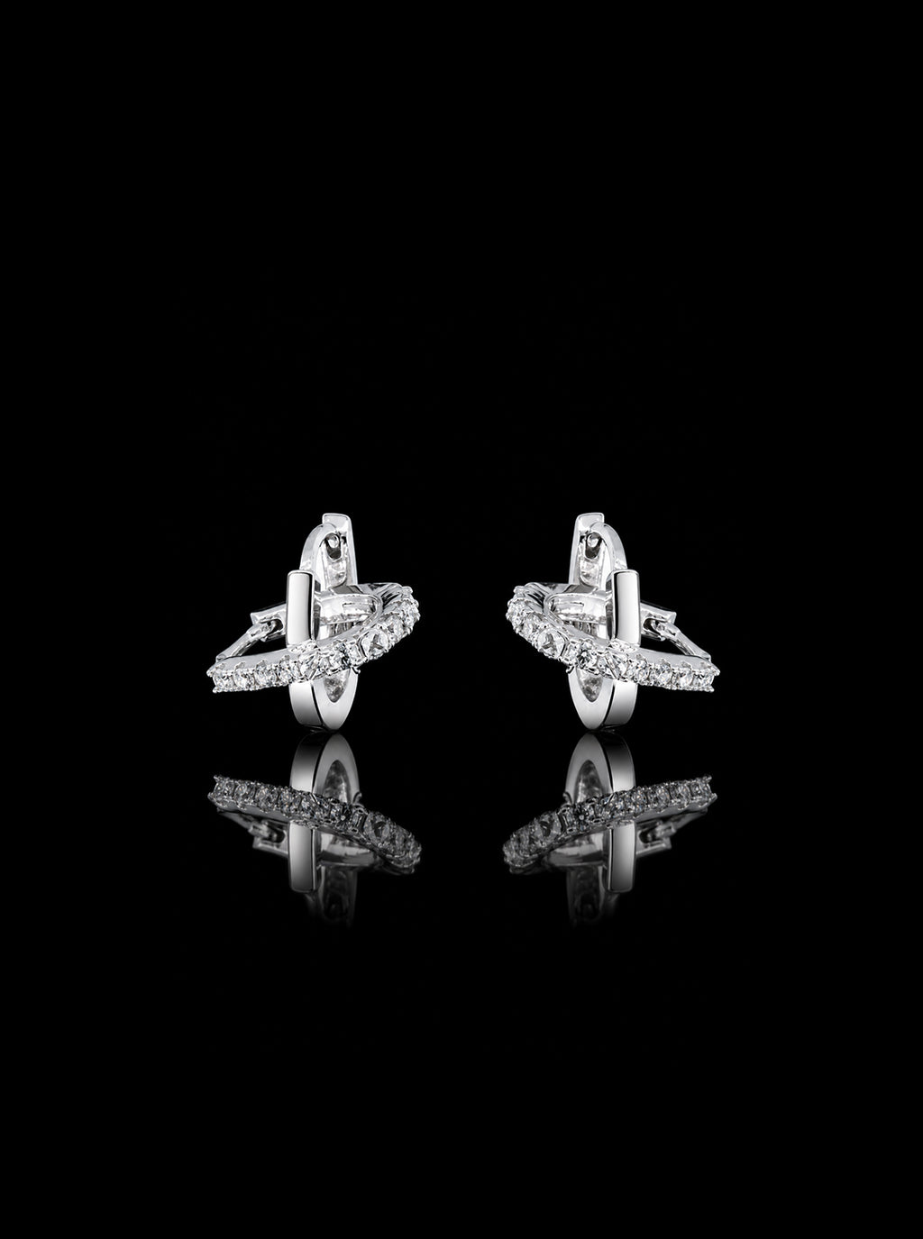 Dual-hoops tangled two-way earrings