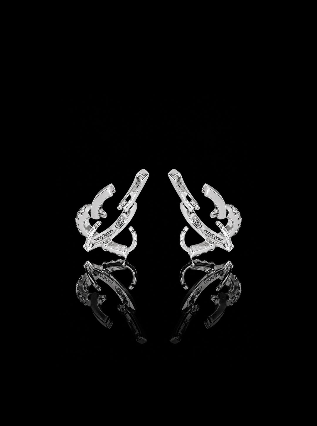 Dual-hoops tangled two-way earrings