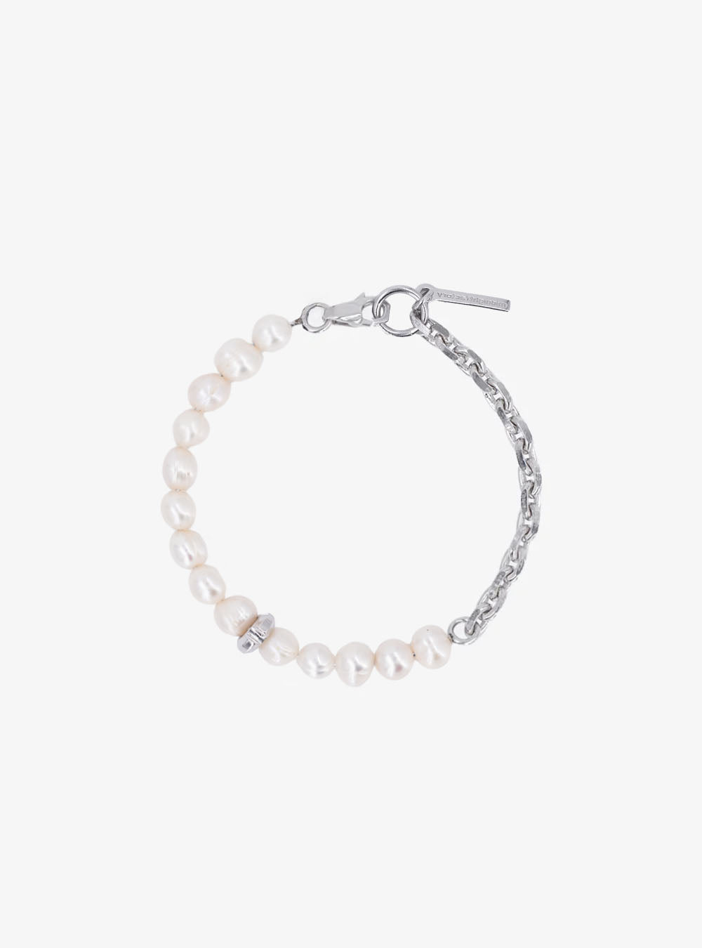 Chuck nut w/ freshwater pearls chain bracelet